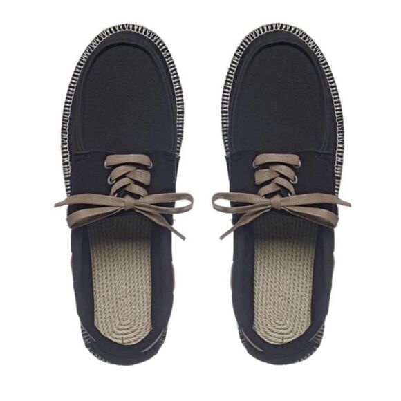 Showaflops Boat Shoes (Black/Natural) 9/10 NWT in packaging‎ - Picture 1 of 5